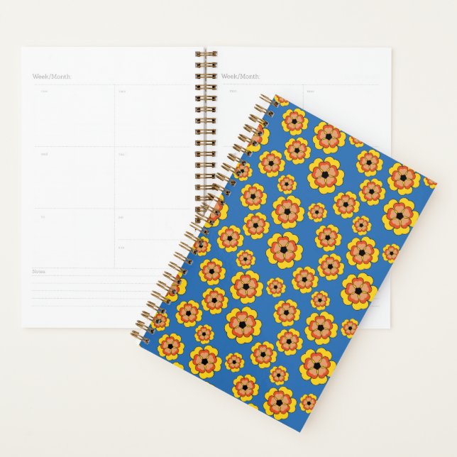 Agenda Yellow Orange Flowers Pattern (Demostración)
