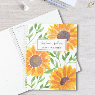 Agenda Yellow Sunflowers Personalized 