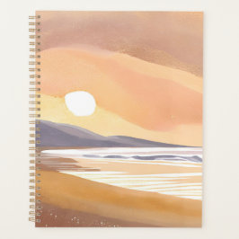 Agenda Yellow Sunset Shore | Watercolor Airy Painting