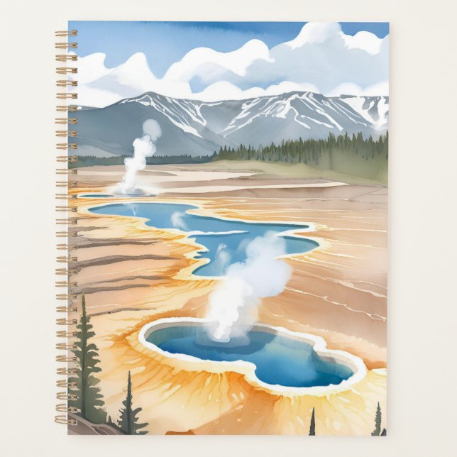 Agenda Yellowstone National Park | Landscape Watercolor (Anverso)