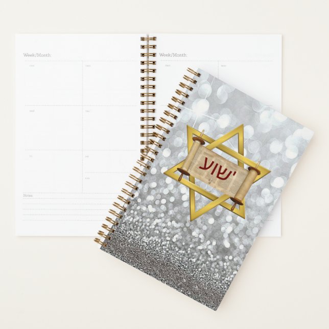 Agenda Yeshua Hebreo en Torah Scroll & Star of David (Demostración)