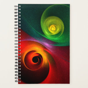 Agenda Yin Verde Rojo Yang Patrón de arte abstracto moder