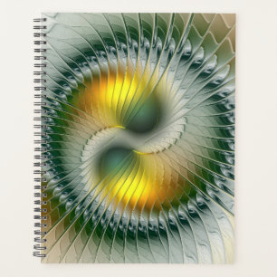 Agenda Yin Yang Green Yellow Resumen Fractal colorido