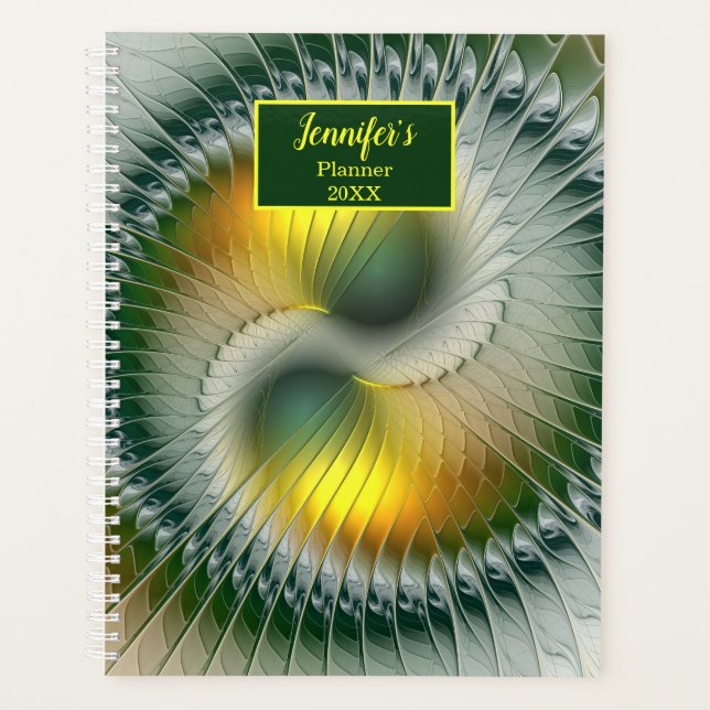 Agenda Yin Yang Green Yellow Resumen Nombre propio fracta (Anverso)