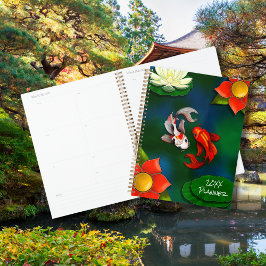 Agenda Yin Yang Koi Fish White Lotus Pond