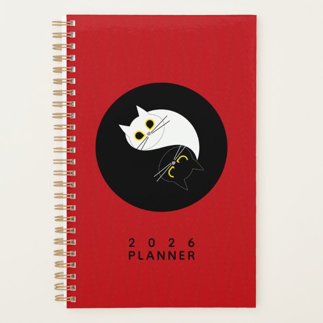 Agenda Yin Yang Zen Cat Planner (Anverso)
