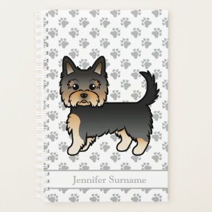 Agenda Yorkshire Terrier Cartoon de perro negro y marrón 