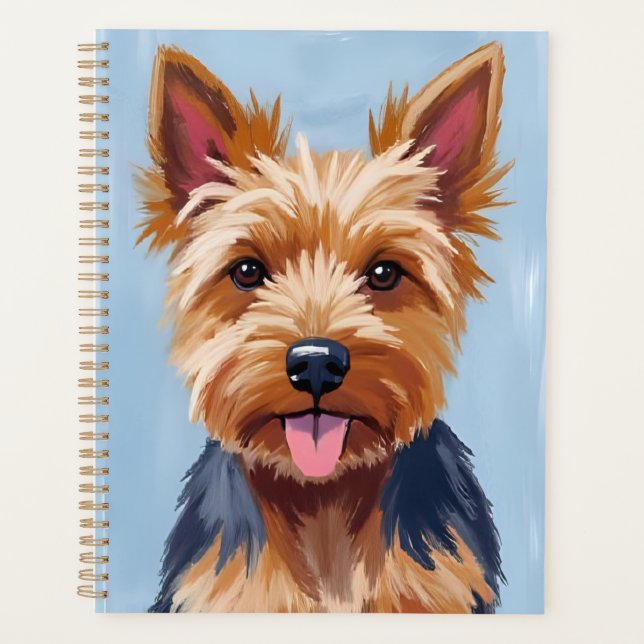 Agenda Yorkshire Terrier Dog Portrait Painting (Anverso)