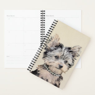 Agenda Yorkshire Terrier Puppy Pintando Arte Original De