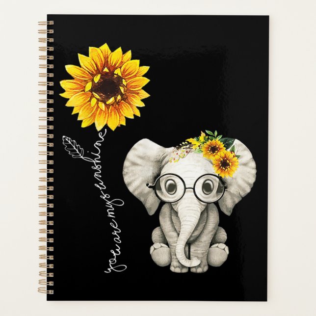 Agenda You Are My Sunshine Hippie Sunflower Elephant (Anverso)