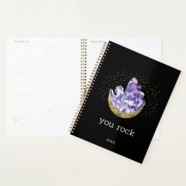 Agenda You Rock Amethyst Crystals Mystical Watercolor