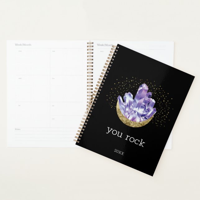 Agenda You Rock Amethyst Crystals Mystical Watercolor (Demostración)