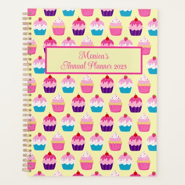 Agenda Yummy Colorful Cupcakes Patterado (Anverso)
