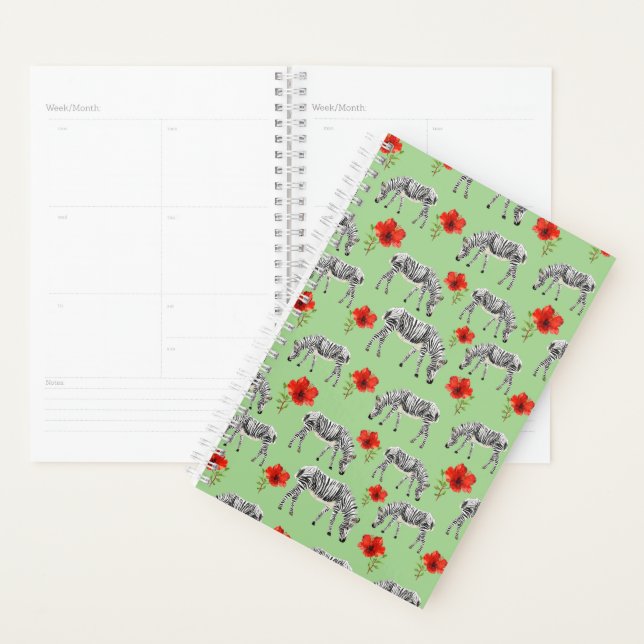 Agenda Zebras entre flores de Hibiscus (Demostración)