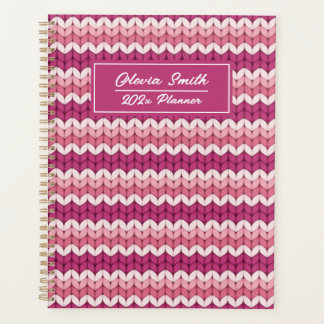 Agenda Zig Zag rosa de punto