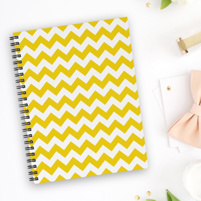 Agenda Zigzag amarillo, chevron amarillo, patrón geométri (Subido por el creador)