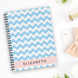 Agenda Zigzag Azul, Chevron Azul, Patrón De Ondas, Su Nom