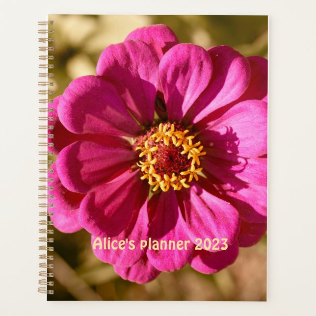 Agenda Zinnia Elegans Personalizada (Anverso)