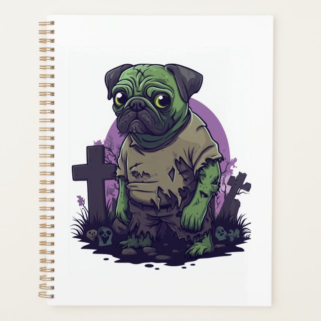 Agenda Zombie Pug � Undead Funny Halloween Dog (Anverso)