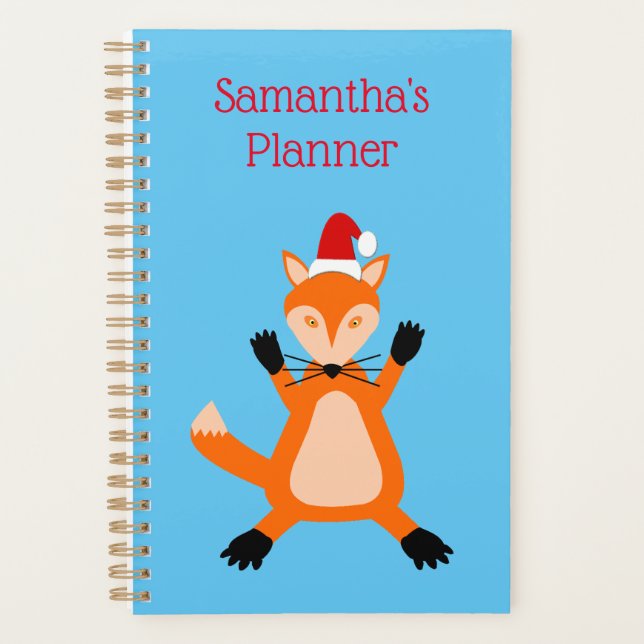 Agenda Zorro de Navidad Lindo Personalizado (Anverso)