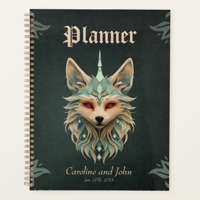 Agenda Zorro místico con ojos rojos perforantes (Anverso)