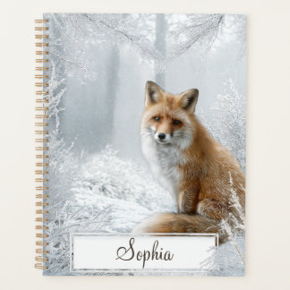 Agenda Zorro personalizado del bosque invernal