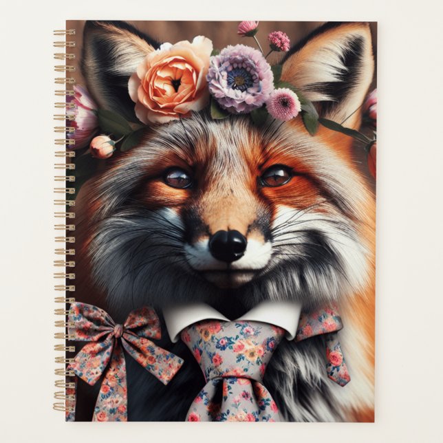 Agenda Zorro salvaje con corbata lindo  (Anverso)