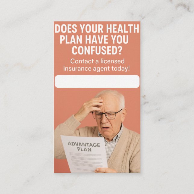 Agente de seguros - Tarjeta de negocios de Advanta (Anverso)