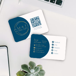 Agente inmobiliario minimalista QR Código tarjeta 