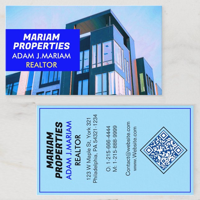 Agente inmobiliario QR tarjeta de visita para dist (Real Estate Agent QR Business Card for Realtors)