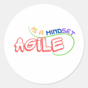 Agile es un pegatina redondo clásico de mentalidad