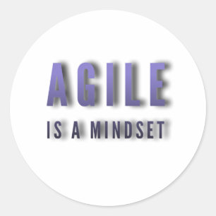 Agile es un pegatina redondo clásico de mentalidad