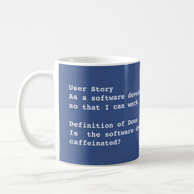 Agile la historia del usuario café taza para desar (Izquierda)