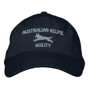 Agilidad Kelpie australiana Bordada Gorra (azul)
