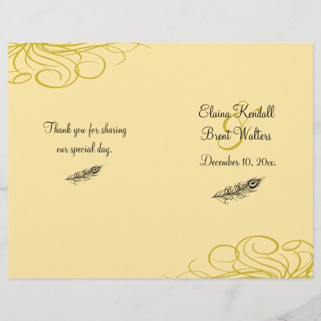 Agitar tu programa de bodas de plumas de cola (ama (Anverso)