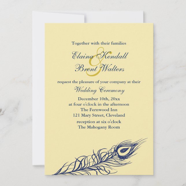 Agitar tus plumas de cola Invitación a la boda ama (Anverso)