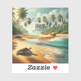 Agonda Beach India Pegatina de vinilo de 3 pulgada