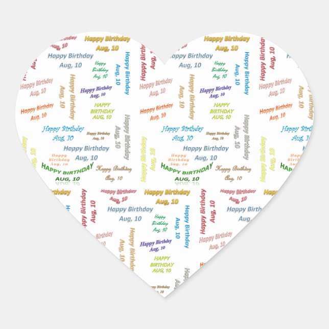 Agosto, 10 Pegatina de cumpleaños (Anverso)