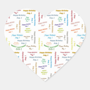 Agosto, 1 Pegatina de cumpleaños