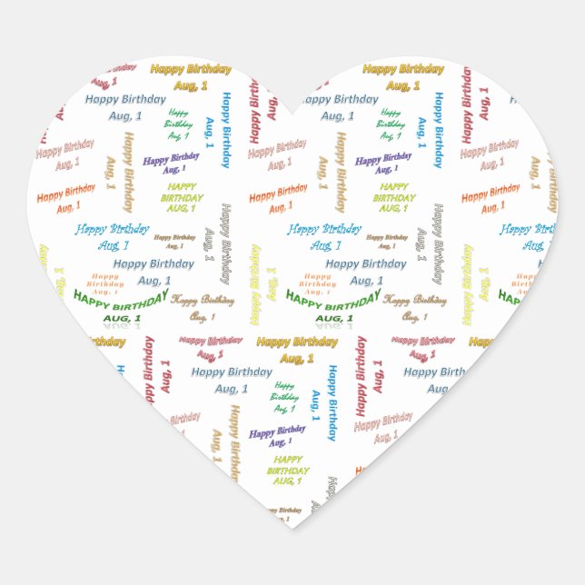 Agosto, 1 Pegatina de cumpleaños (Anverso)