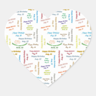 Agosto, 22 Pegatina de cumpleaños