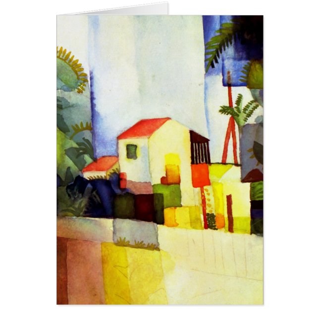 Agosto Pintura de acuarela de Macke Bright House (Frente)
