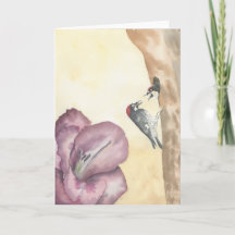 Agosto; Tarjeta doblada de 5"x7"; Interior en blan