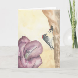 Agosto; Tarjeta doblada de 5"x7"; Interior en blan