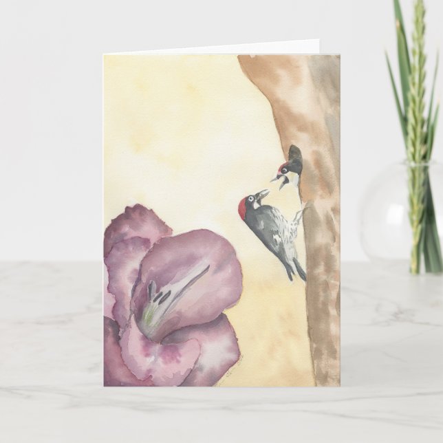 Agosto; Tarjeta doblada de 5"x7"; Interior en blan (Anverso)
