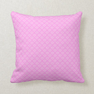 Agradable almohada rosa con motivos de corazón bl