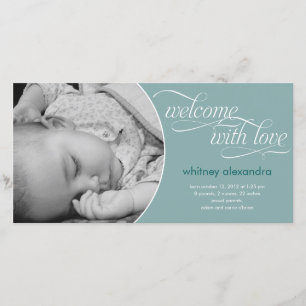 Agradable anuncio de nacimiento de bebé - Azul