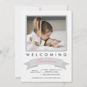 Agradable anuncio de nacimiento de foto