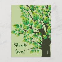 Agradable árbol de primavera Gracias tarjeta de bi