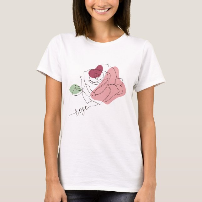 Agradable camiseta de arte Minimalista Rosa (Anverso)